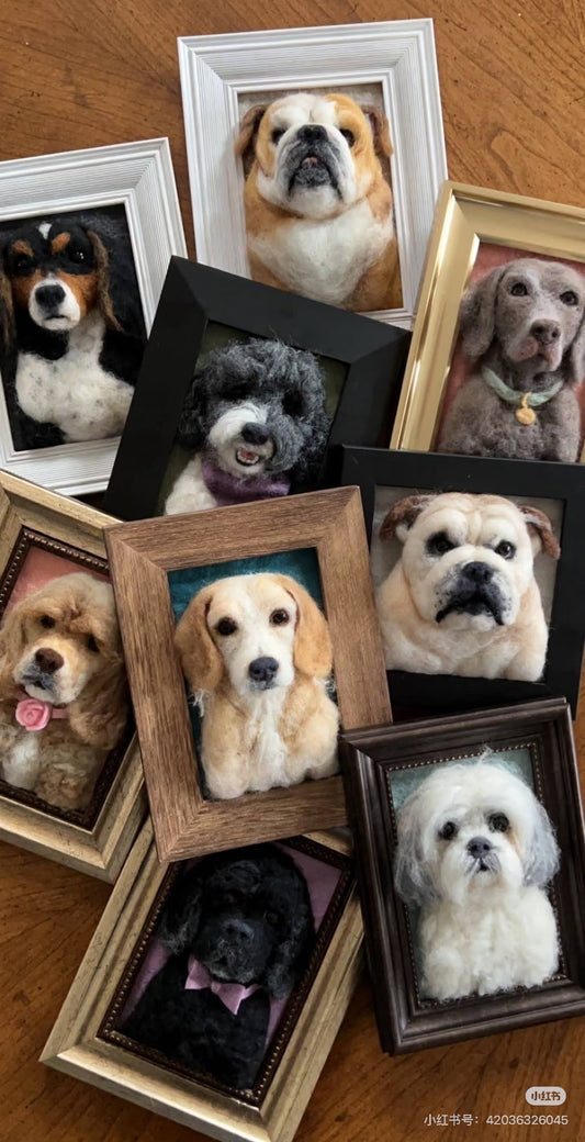 custom needle-felted pet portrait