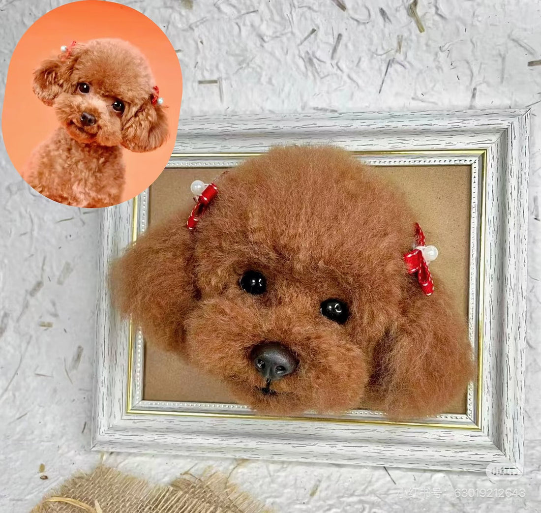 custom needle felted pet portrait keepsake from photo