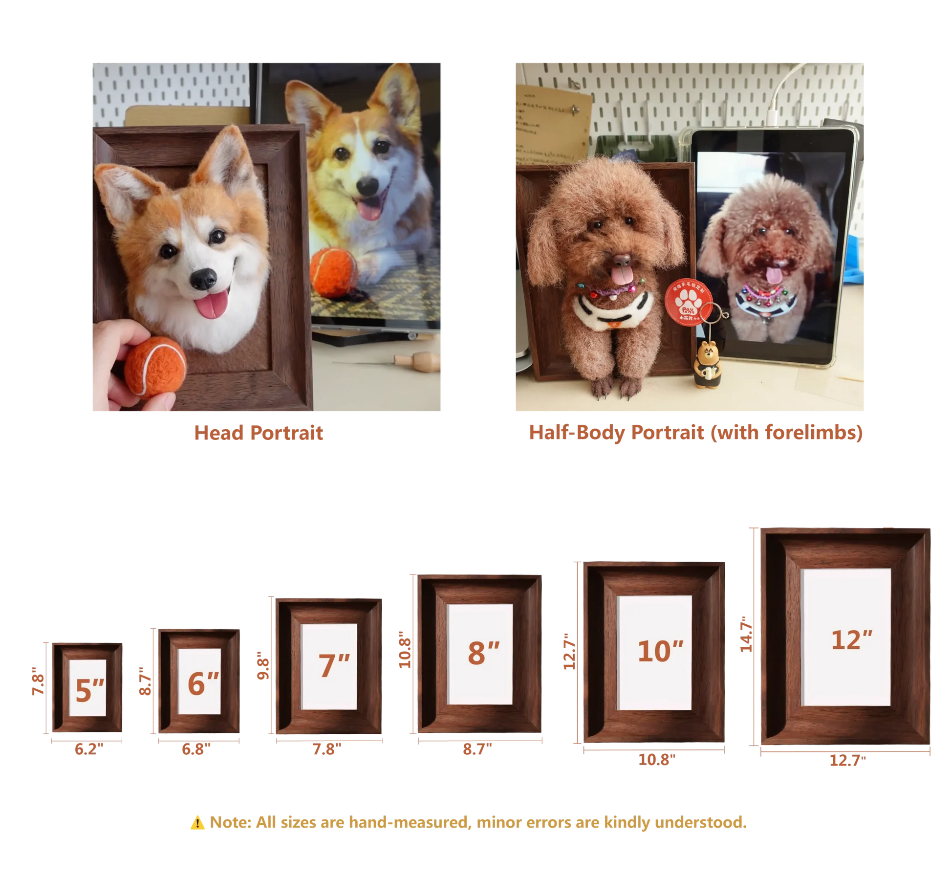 Available portrait frame sizes