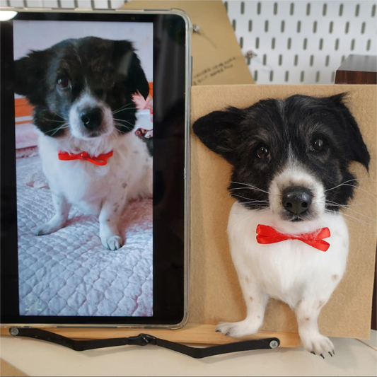 Framed custom dog portrait detail