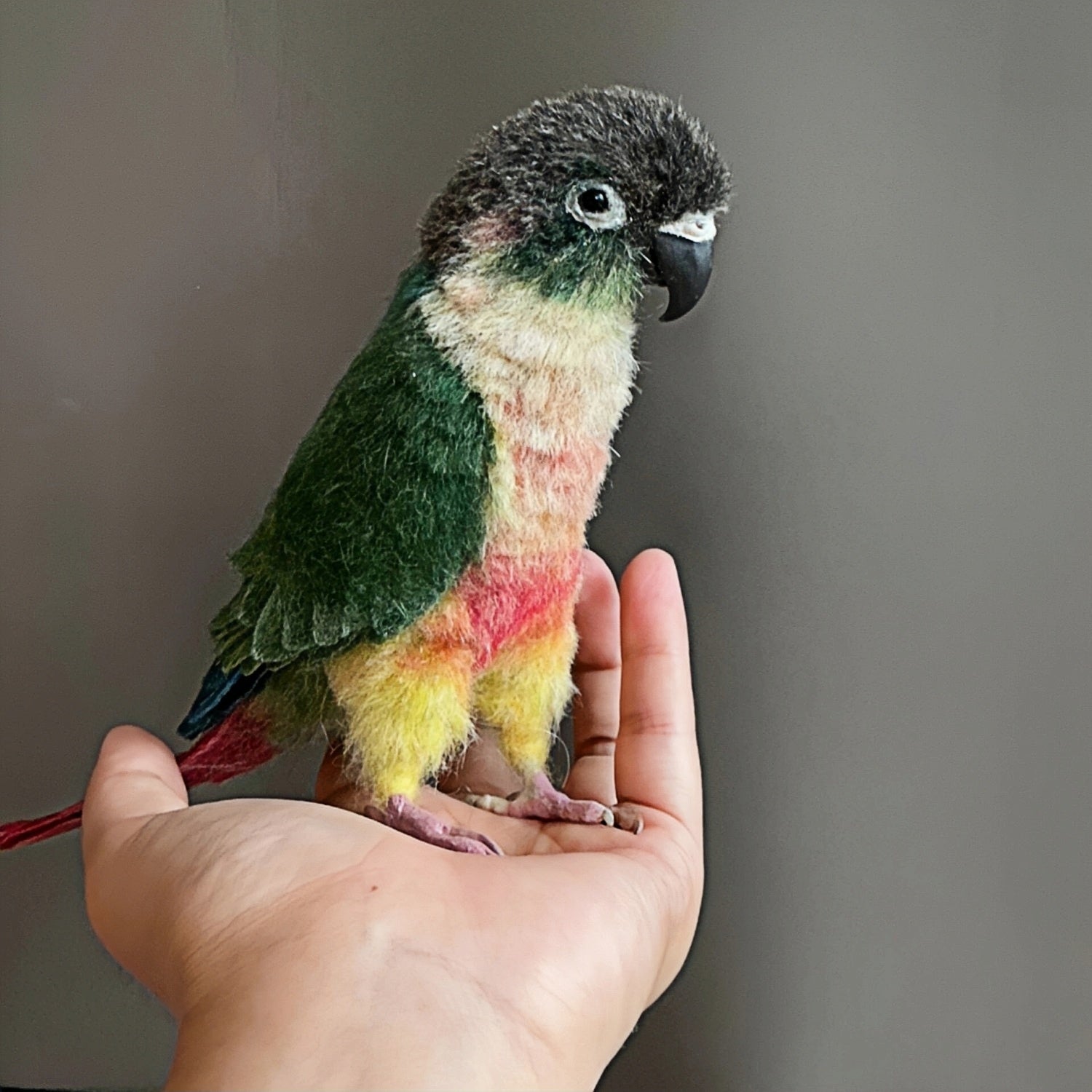 Custom needle-felted parrot replica image 3