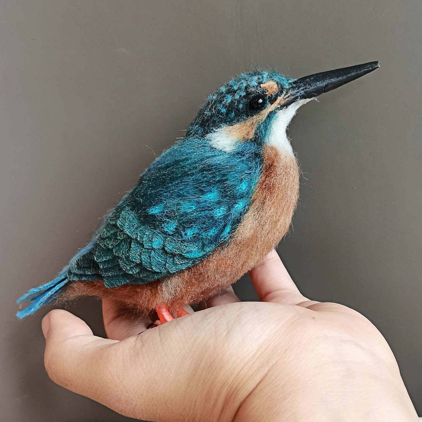 Custom needle-felted parrot replica image 1