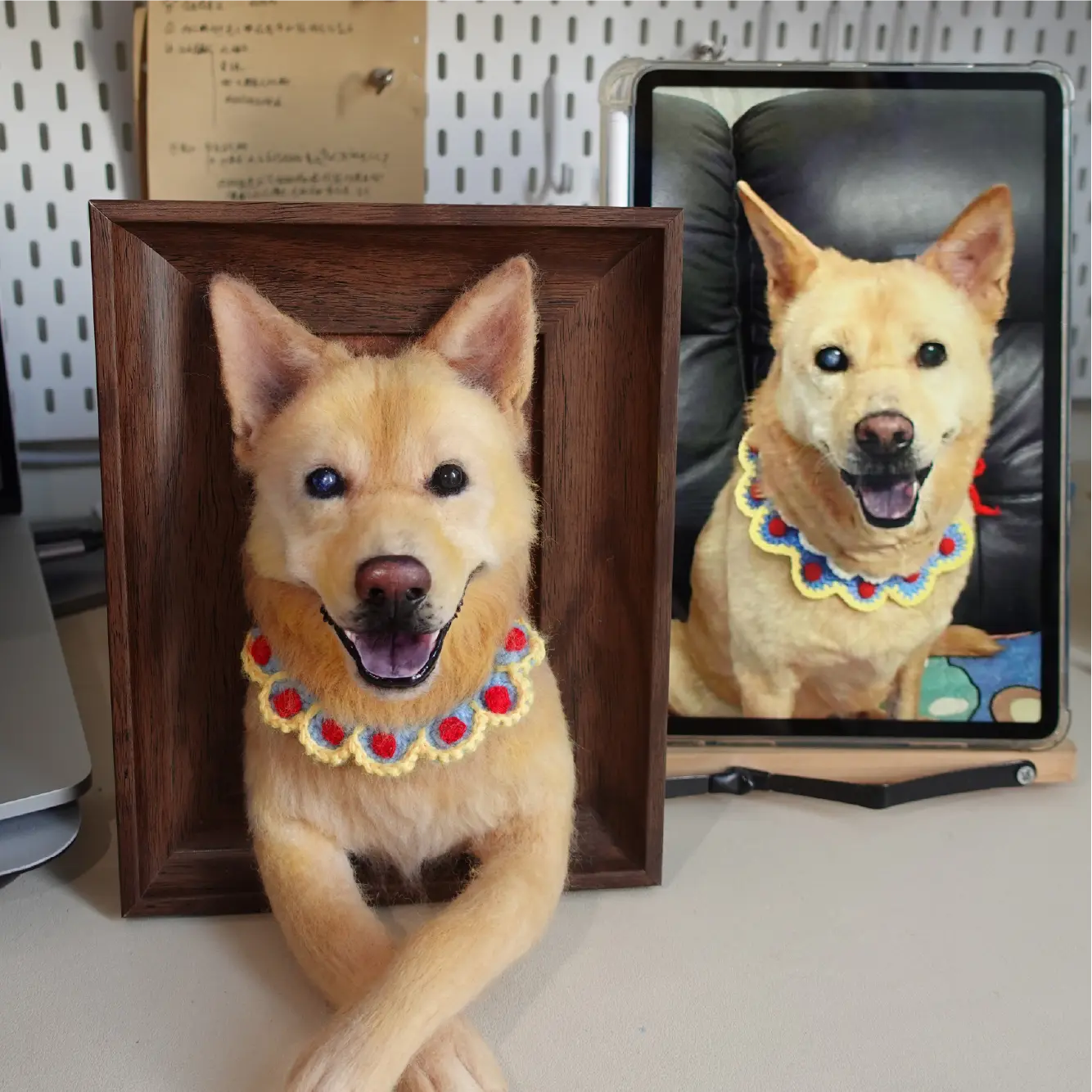 Handmade felted pet portrait example 7