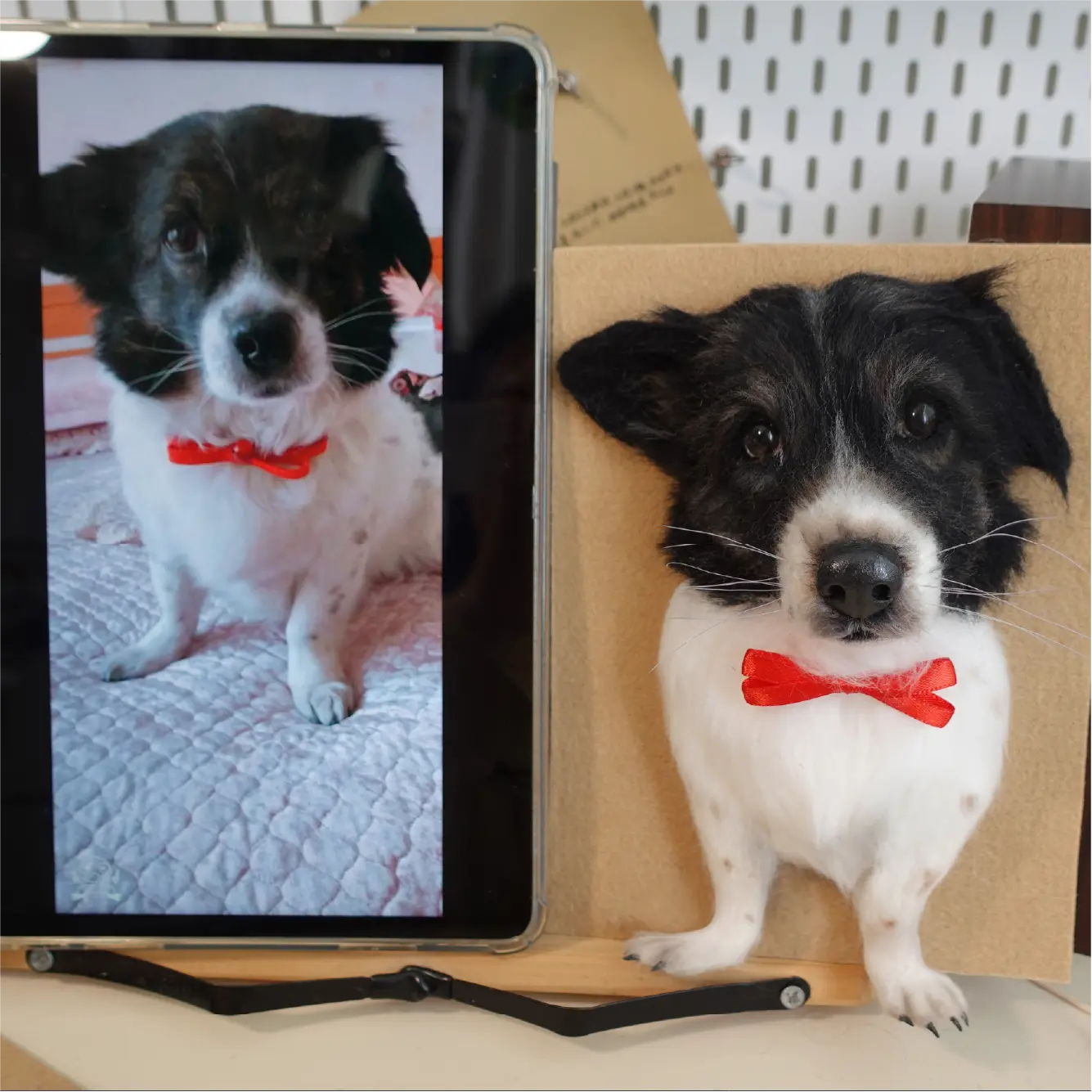 Handmade felted pet portrait example 17
