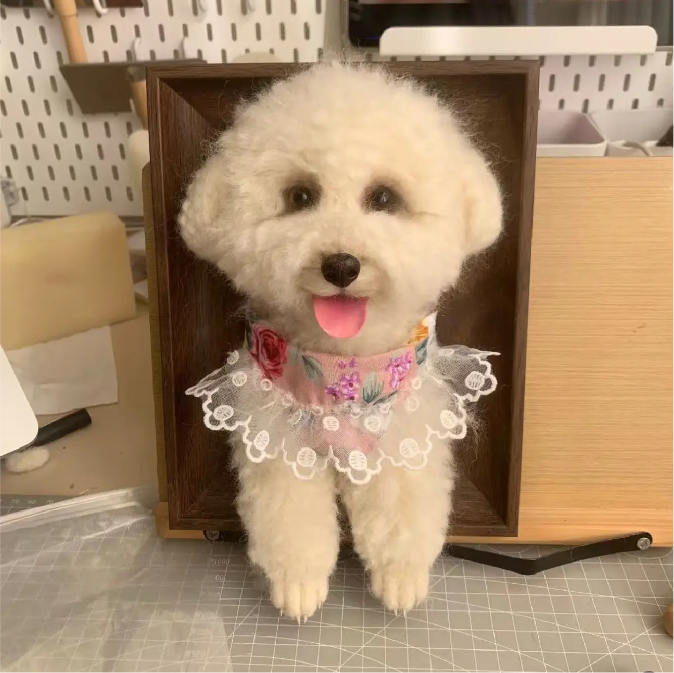 Handmade felted pet portrait example 3