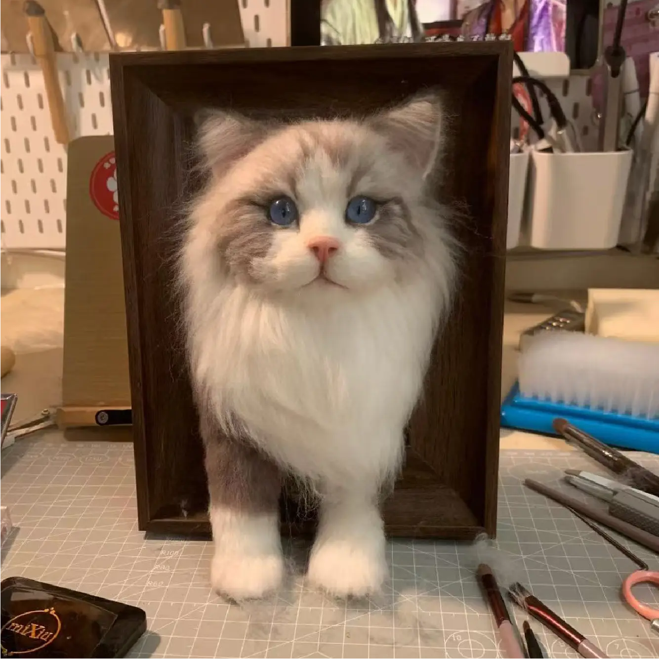 Handmade felted pet portrait example 4