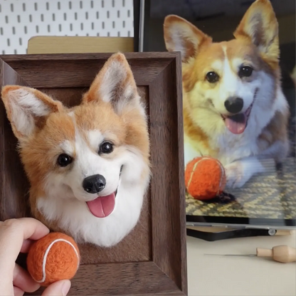 Handmade felted pet portrait example 10